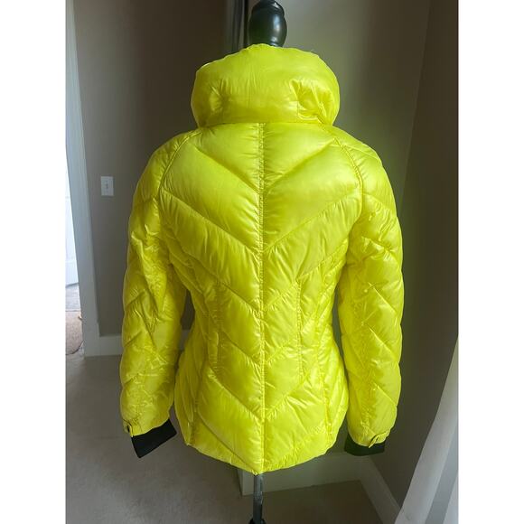 Guess Cire puffer yellow/black stylish jacket size M - Picture 5 of 7